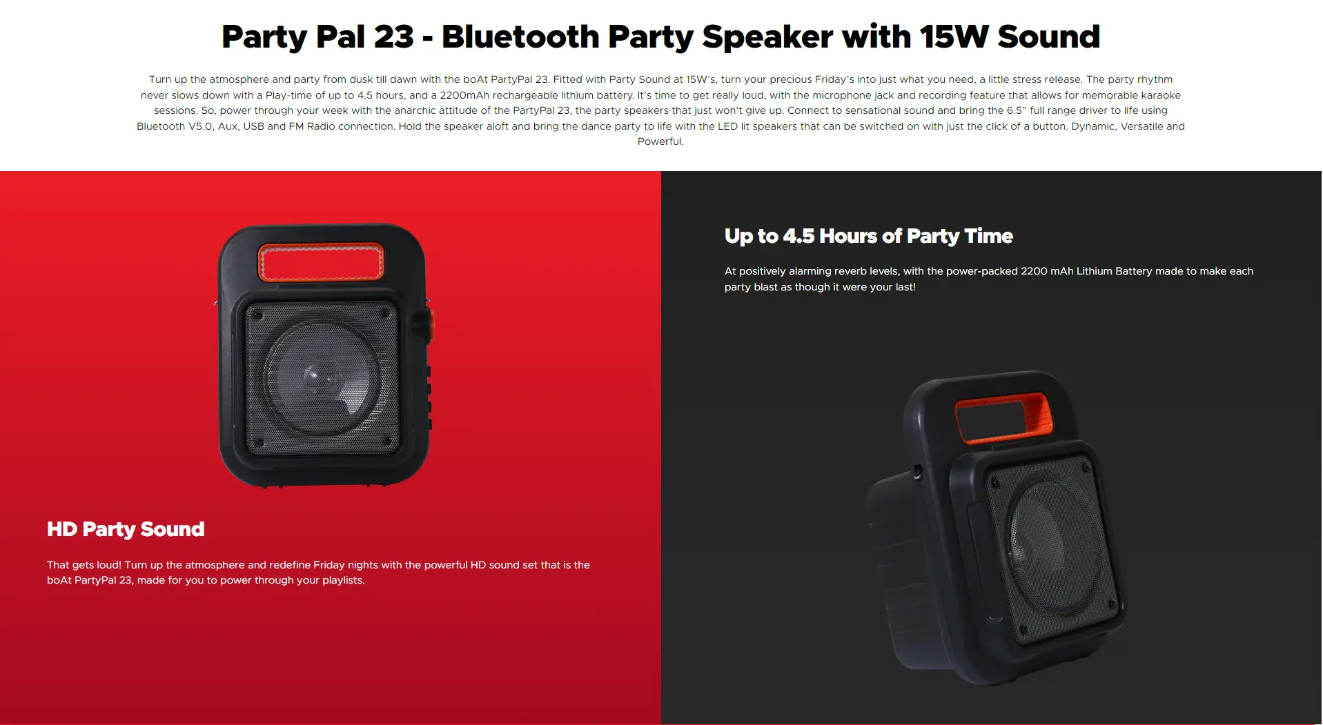 boAt PartyPal 20 15 Watt Wireless Bluetooth Party Speaker