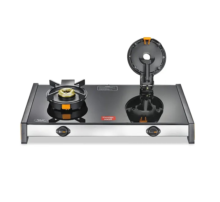 Prestige Svachh Neo Toughened Glasstop Gas Stove with Liftable Burners (Black)
