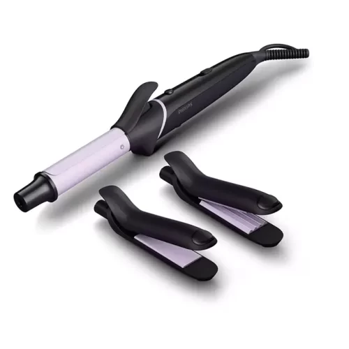 PHILIPS BHH816/00 Crimp, Straighten or Curl with the single tool, quickly and without fear of heat damage, Black Multi Styling Kit