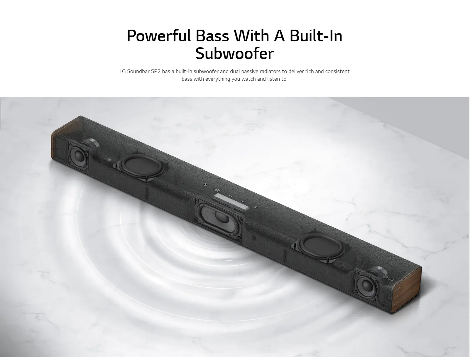 LG Soundbar Truly Immersive 2.1 Channel Sound, Powerful Bass With A Built-In Subwoofer