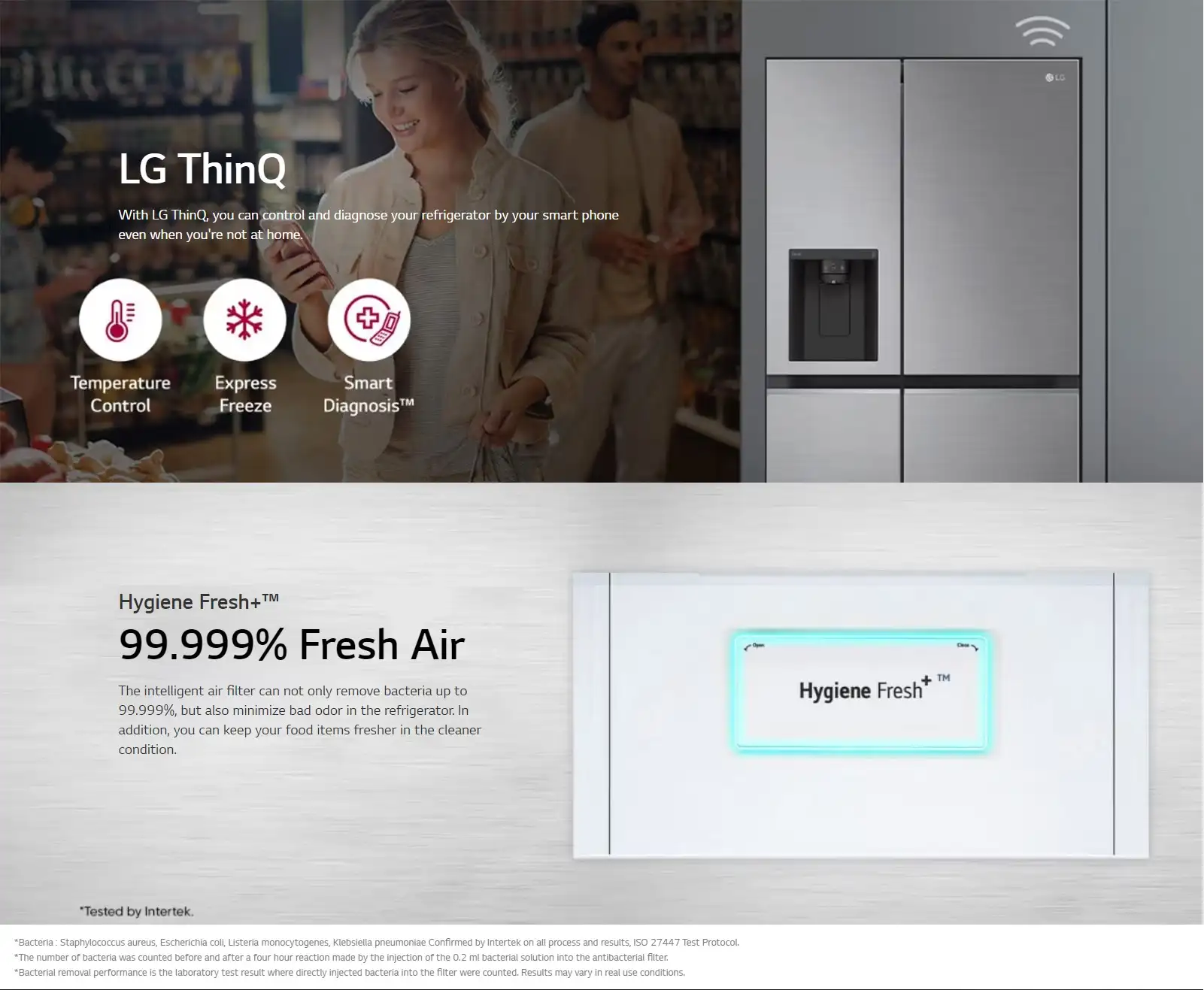 LG 655 Ltr, Side by Side Refrigerator with Smart Inverter Compressor, Hygiene Fresh+™, DoorCooling+™, Smart Diagnosis