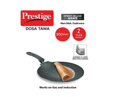 Prestige Omega Deluxe Granite-finish Coated Aluminium Non-Stick Dosa Tawa