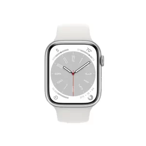 Apple Watch Series 8 [GPS 45 mm] Smart Watch w/Silver Aluminium Case with White Sport Band. Fitness Tracker, Blood Oxygen & ECG Apps