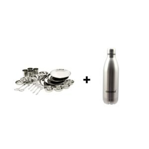 24 Pc Dinner Set and Steel Bottle