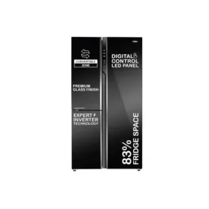 Haier Side-by-Side Refrigerator 598 Liters Black Glass (HRT-683KGU1)