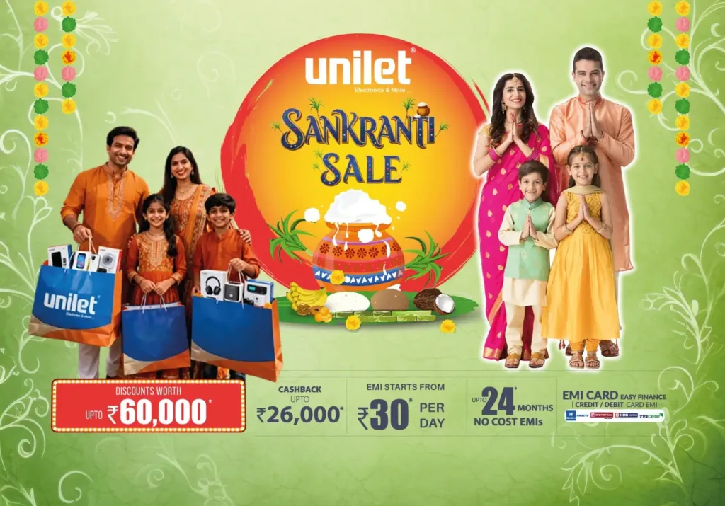 Sankranti offers on electronics and home appliances at Unilet Stores